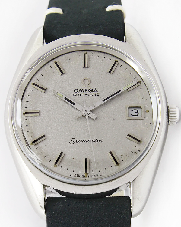 Omega Seamaster Automatic Vintage 35MM Grey Dial Aftermarket Leather Strap (166.067)