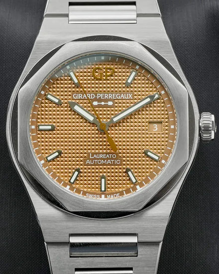 2024 Girard Perregaux Laureato 38MM Copper Dial Steel Bracelet (81005-11-3154-1CM)