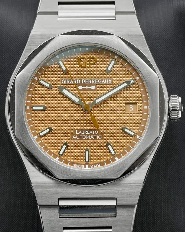 2024 Girard Perregaux Laureato 38MM Copper Dial Steel Bracelet (81005-11-3154-1CM)