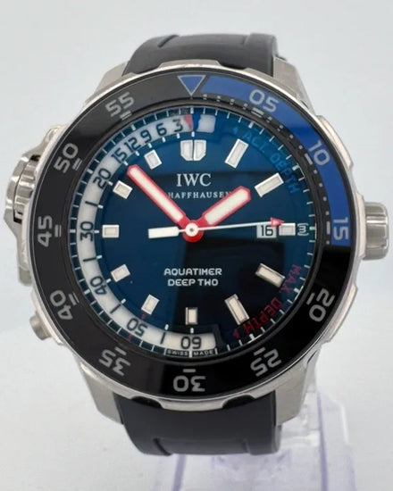 2015 IWC Schaffhausen Aquatimer Deep Two 47.5MM Black Dial Rubber Strap (IW354702)