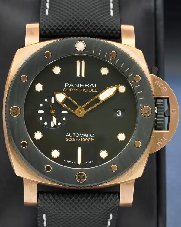 2022 Panerai Submersible Goldtech 44MM Black Dial Rubber Strap (PAM01070)