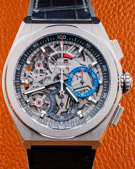 2019 Zenith Defy El Primero 21 44MM Skeleton Dial Leather Strap (95.9000.9004/78.R582)