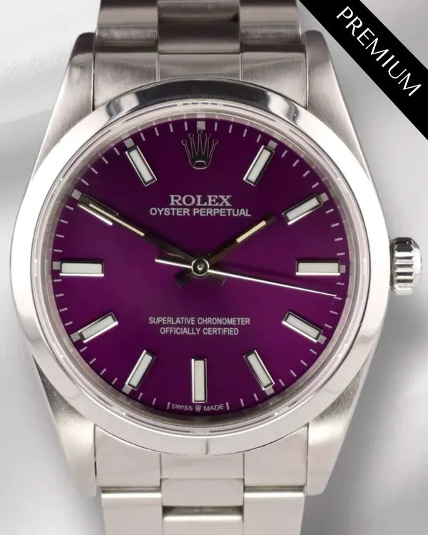 Rolex Air-King 34MM Aftermarket Purple Dial Oyster Bracelet (14000)