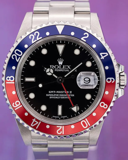 2000 (P Serial) Rolex GMT-Master II "Pepsi" 40MM Black Dial Oyster Bracelet (16710)