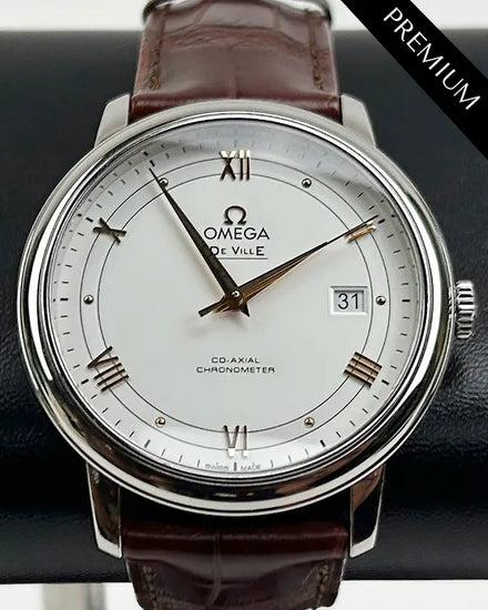 Omega De Ville Prestige 39.5MM Silver Dial Leather Strap (424.13.40.20.02.002)