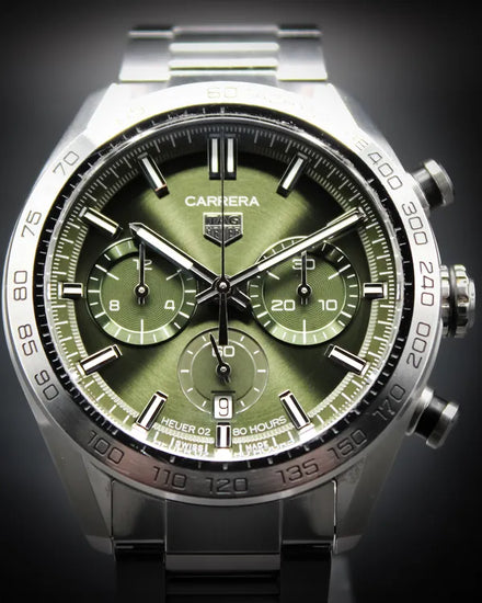 Tag Heuer Carrera 44MM Green Dial Steel Bracelet (CBN2A10.BA0643)