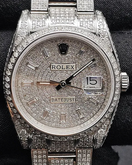 Rolex Datejust 36MM Aftermarket Diamond Pavé Dial Aftermarket Oyster Bracelet (116200)