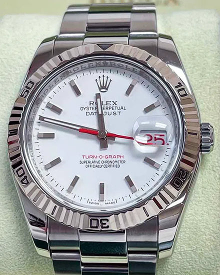 2005 Rolex Datejust Turn-O-Graph 36MM White Dial Oyster Bracelet (116264)