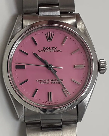 Rolex Oyster Perpetual 34MM Aftermarket Pink Dial Oyster Bracelet (5500)