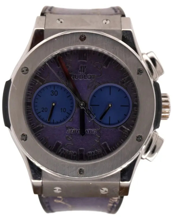 2018 Hublot Classic Fusion Chronograph "Berluti Scritto" L.E. 45MM Purple Dial Leather Strap (521.NX.050B.VR.JBER17)