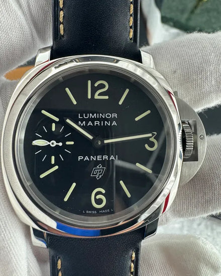 2017 Panerai Luminor Marina 44MM Black Dial Leather Strap (PAM01005)
