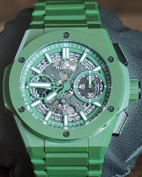 2023 Hublot Big Bang Integrated Green Ceramic L. E. 42MM Skeleton Dial Ceramic Bracelet (451.GX.5220.GX)