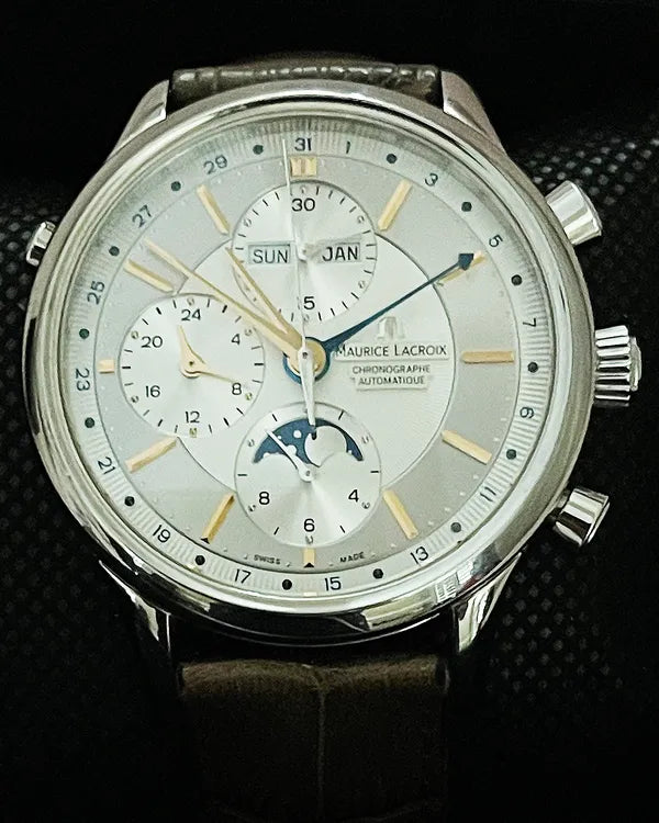 No Reserve - 2017 Maurice Lacroix Les Classiques Moonphase Chronograph (LC6078-SS001-131)