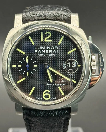 2009 Panerai Luminor Power Reserve L.E. 40MM Black Dial Aftermarket Leather Strap (PAM00241)