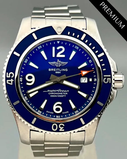 No Reserve - 2019 Breitling Superocean 44MM Blue Dial Steel Bracelet (A17367D81C1A1)