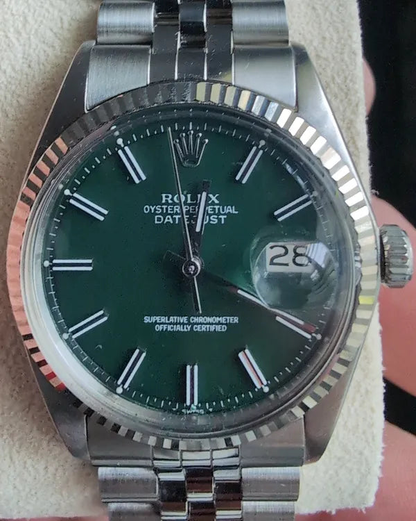 Rolex Datejust 36MM Green "Pie Pan" Dial Jubilee Bracelet (1601)