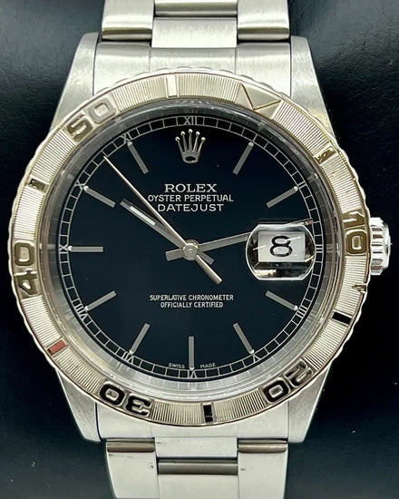 2000 Rolex Datejust Turn-O-Graph 36MM Black Dial Oyster Bracelet (16264)