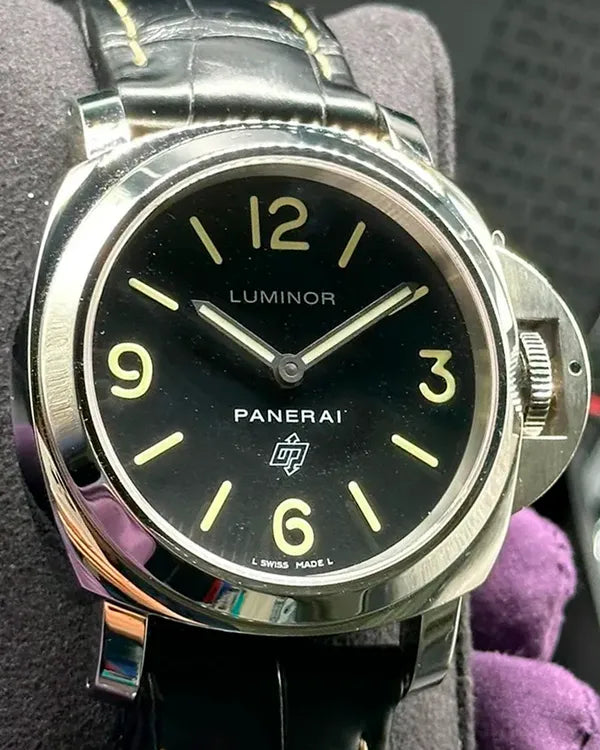 2018 Panerai Luminor Base Logo 44MM Black Dial Leather Strap (PAM01000)