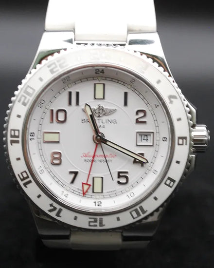 2013 Breitling Superocean GMT 41MM White Dial Rubber Strap (A32380A9/A737)
