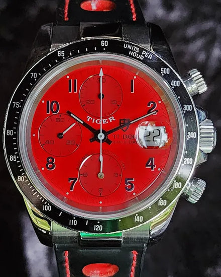 Tudor Prince Date 40MM Red Dial Aftermarket Leather Strap (79260P)