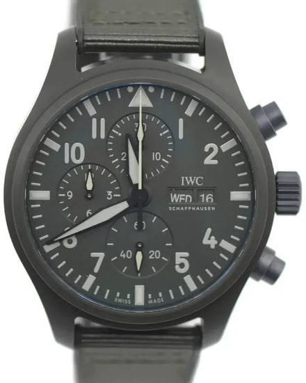 2024 IWC Schaffhausen Pilot Top Gun "Woodland" 44.5MM Green Dial Textile Strap (IW389106)