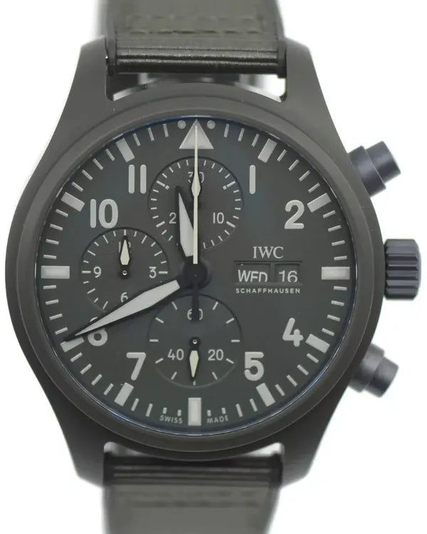 (OSCAR) 2024 IWC Schaffhausen Pilot Top Gun "Woodland" 44.5MM Green Dial Rubber/Textile Strap (IW389106)