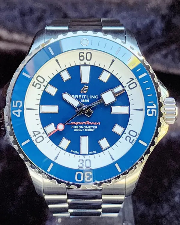 2023 Breitling Superocean 46MM Blue Dial Steel Bracelet (A17378)
