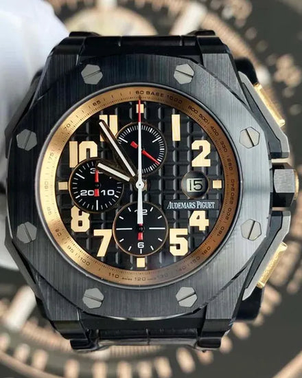 2014 Audemars Piguet Royal Oak Offshore "Arnold Schwarzenegger The Legacy" L.E. 48MM Black Dial Leather Strap (26378IO.OO.A001KE.01)