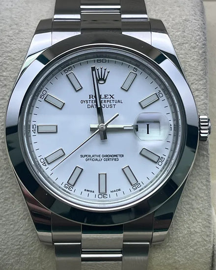 2015 Rolex Datejust II 41MM White Dial Oyster Bracelet (116300)