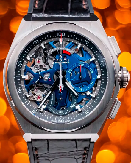 2018 Zenith Defy El Primero 44MM Skeleton Dial Leather Strap (95.9002.9004/78.R584)