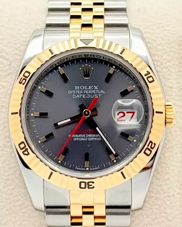 2006 Rolex Datejust Turn-O-Graph 36MM Slate Dial Two-Tone Jubilee Bracelet (116263)