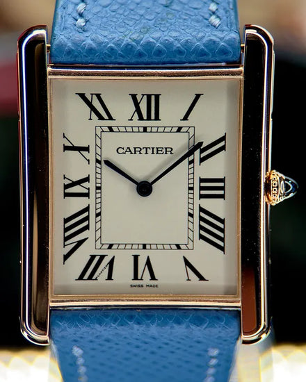 2022 Cartier Tank Louis Cartier XL 34.5MM Silver Dial Aftermarket Leather Strap (W1560017)
