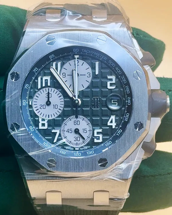 2022 Audemars Piguet Royal Oak Offshore Chronograph 42MM Green Dial Rubber Strap (26238TI.OO.A056CA.01)