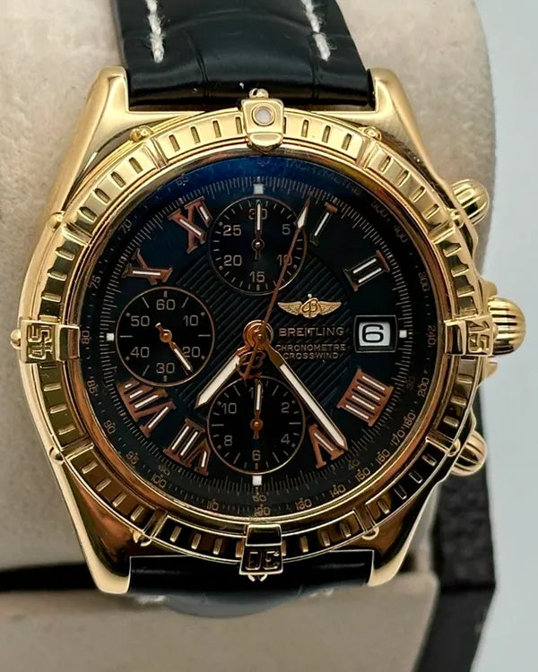 1999 Breitling Crosswind 43MM Black Dial Leather Strap (K13355)