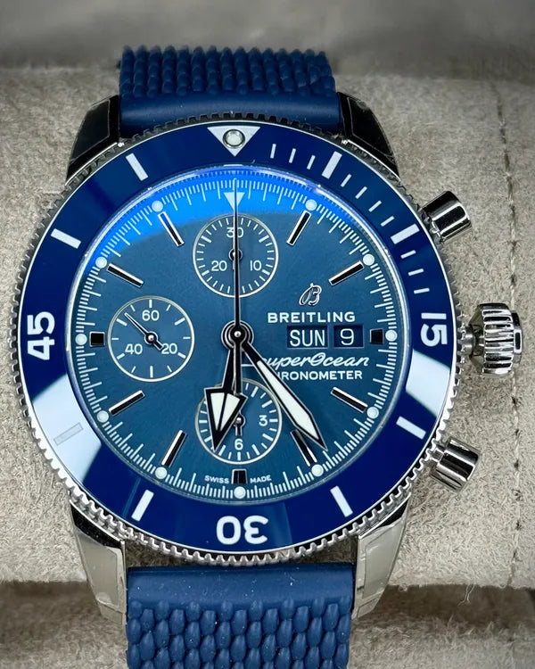 2024 Breitling Superocean Heritage II 42MM Blue Dial Rubber Strap (A13313)