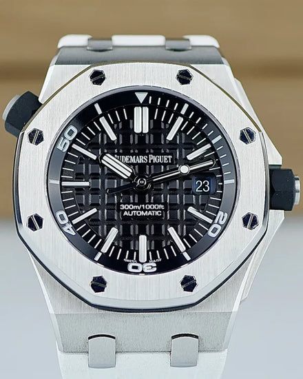 Audemars Piguet Royal Oak Offshore Diver 42MM Black Dial Rubber Strap (15703ST.OO.A002CA.01)