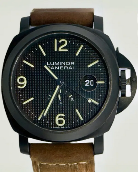 No Reserve - Panerai Luminor Power Reserve 44MM Black Dial Leather Strap (PAM00028)