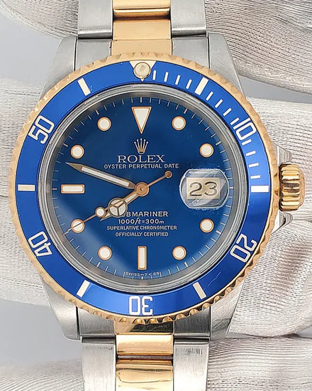 Rolex Submariner Date "Bluesy" 40MM Blue Dial Two-Tone Oyster Bracelet (16613)