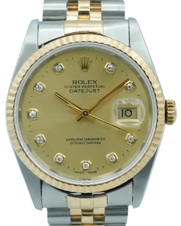 1996 Rolex Datejust 36MM Champagne Dial Two-Tone Jubilee Bracelet (16233)