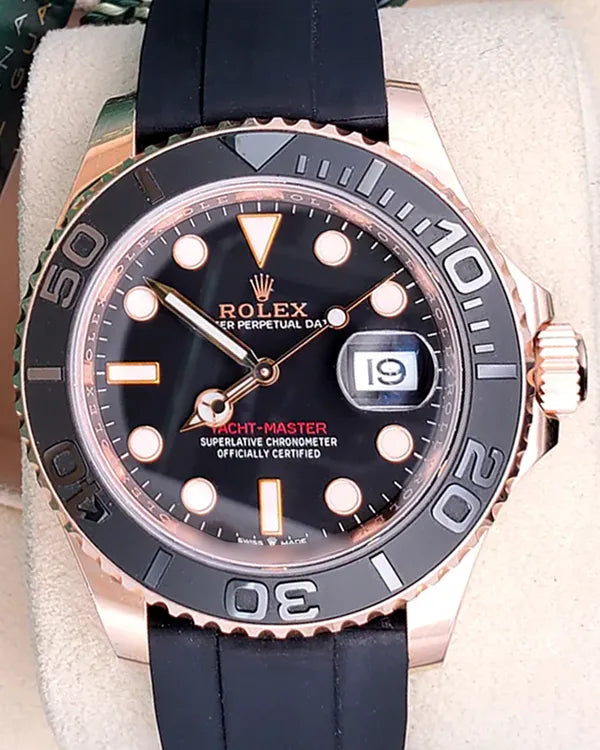 2021 Rolex Yacht-Master 40MM Black Dial Rubber Strap (126655)