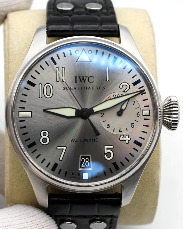 IWC Schaffhausen Pilot Big "Father" 46MM Silver Dial Leather Strap (IW500906)