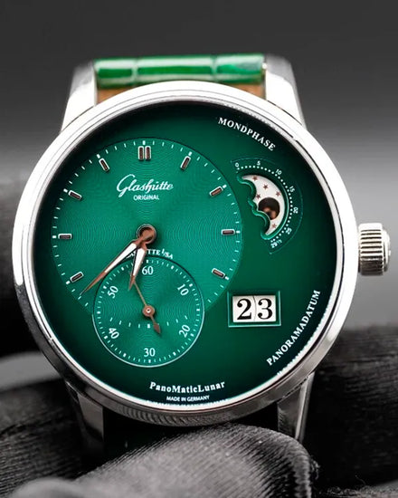 2023 Glashütte Original PanoMaticLunar 40MM Green Dial Leather Strap (1-90-02-13-32-02)