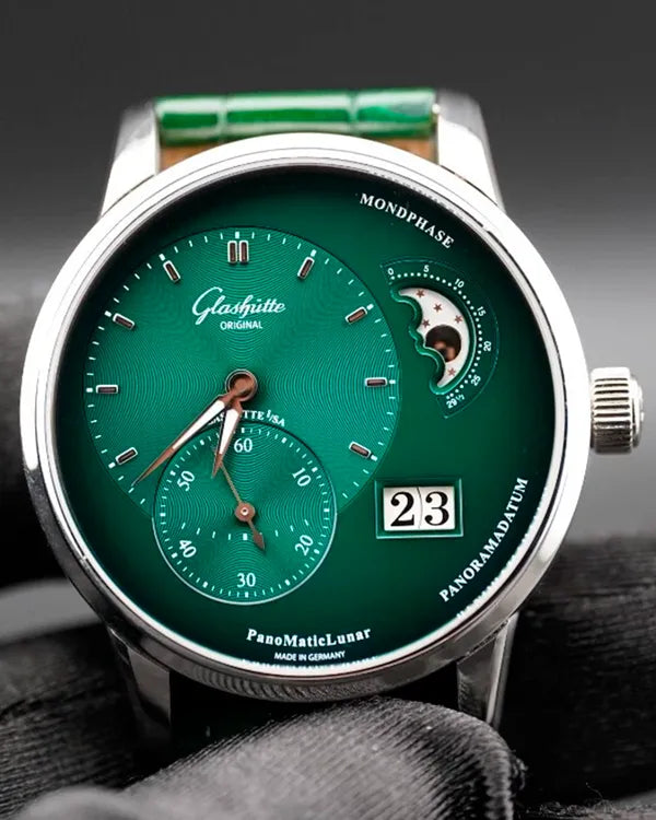 2023 Glashütte Original PanoMaticLunar 40MM Green Dial Leather Strap (1-90-02-13-32-02)