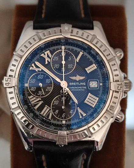 Breitling Crosswind 43MM Black Dial Leather Strap (A13355)