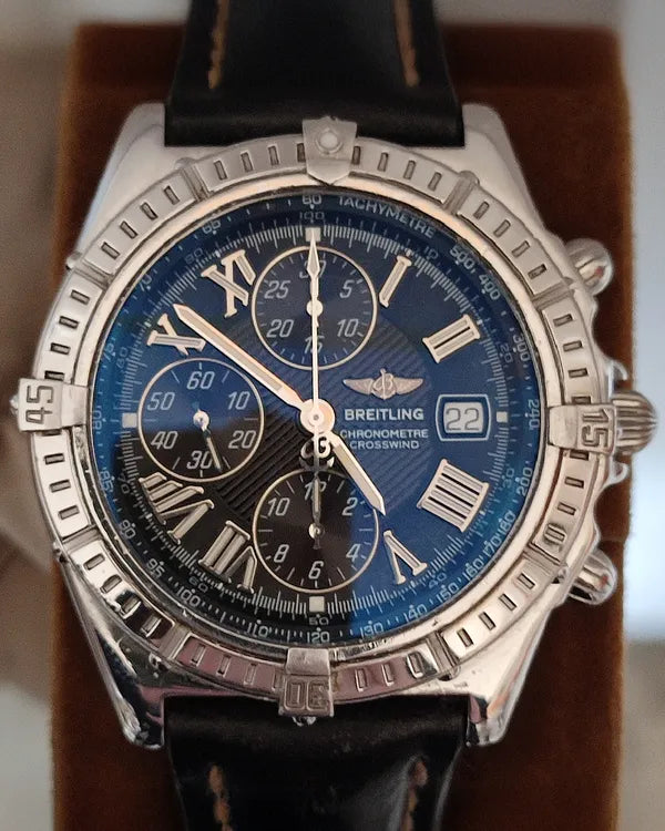 Breitling Crosswind 43MM Black Dial Leather Strap (A13355)
