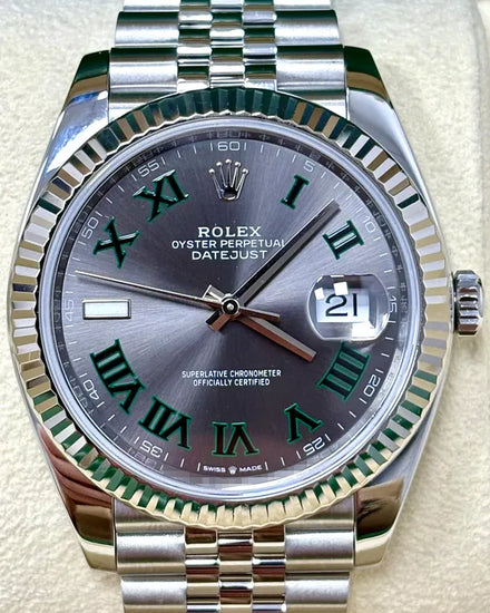 Rolex Datejust "Wimbledon" 41MM Slate Dial Jubilee Bracelet (126334)
