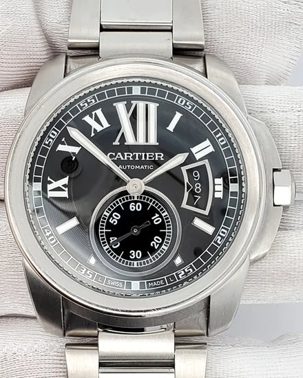 Cartier Calibre de Cartier 42MM Black Dial Steel Bracelet (W7100015)