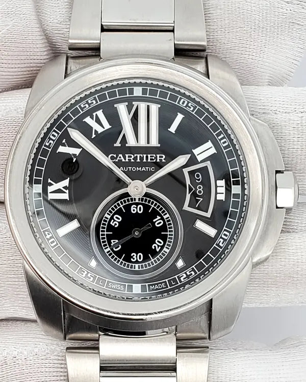 Cartier Calibre de Cartier 42MM Black Dial Steel Bracelet (W7100015)