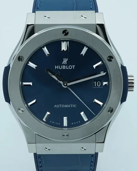 2024 Hublot Classic Fusion 45MM Blue Dial Leather Strap (511.NX.7170.LR)