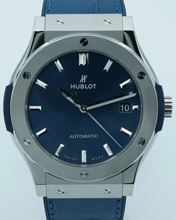 2024 Hublot Classic Fusion 45MM Blue Dial Leather Strap (511.NX.7170.LR)